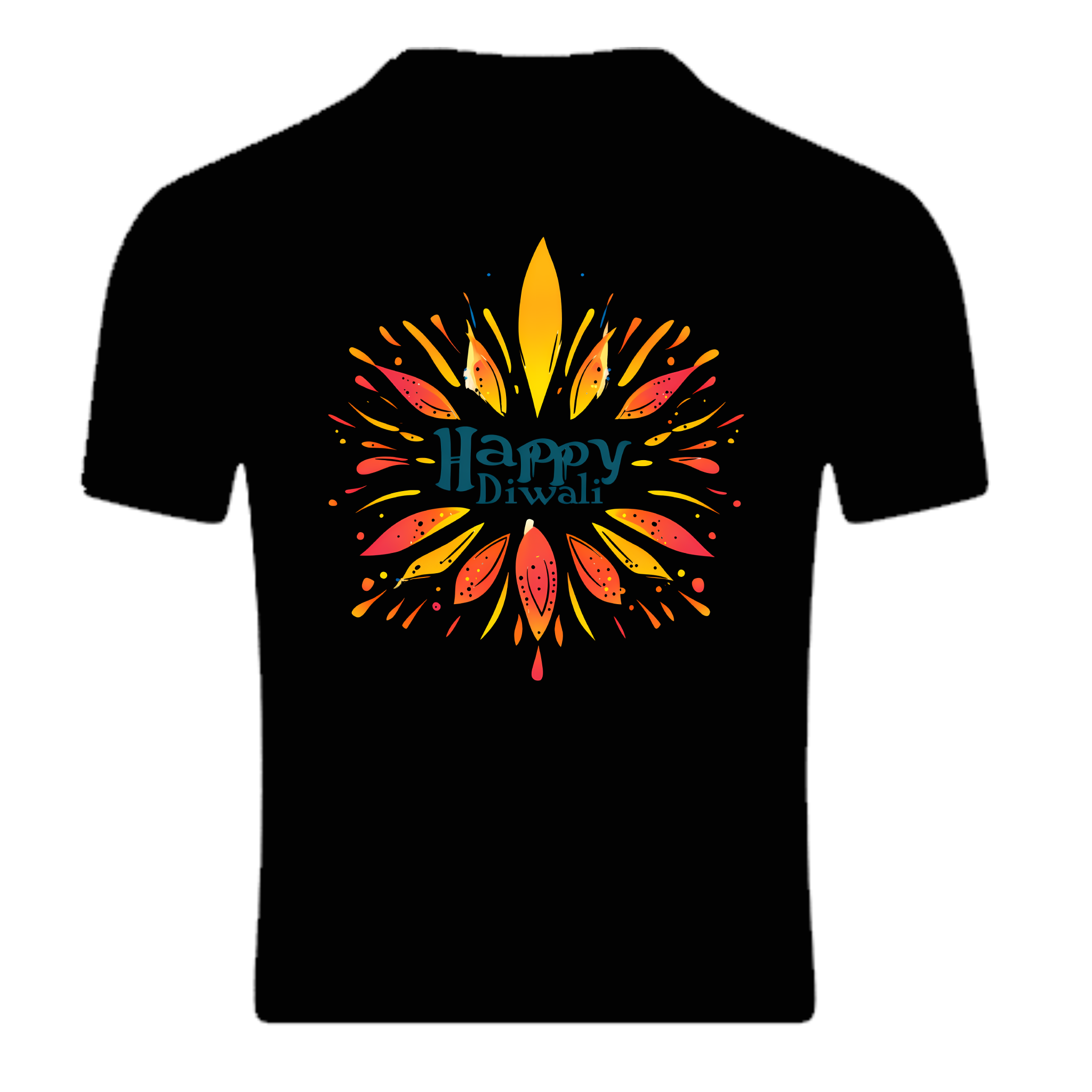 "Happy Diwali"T-Shirt | Festive Diya, Light, and Prosperity Tee (Cotton/Poly Blend)
