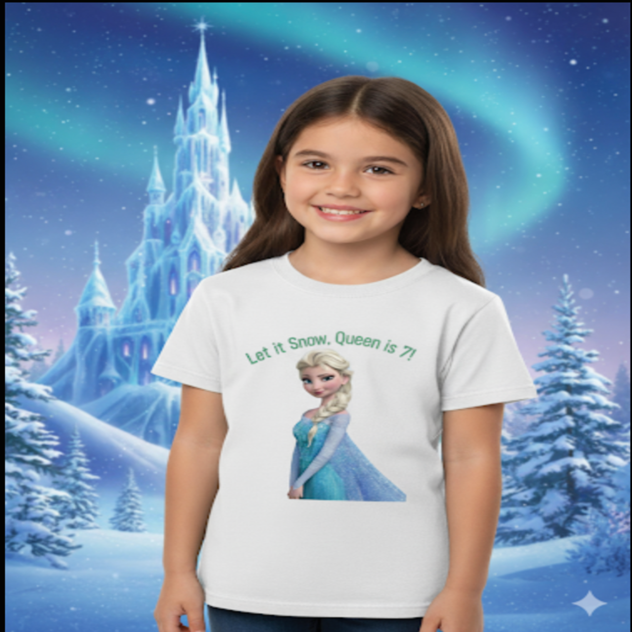 Personalized Princess Birthday T-Shirt - 100% Polyester