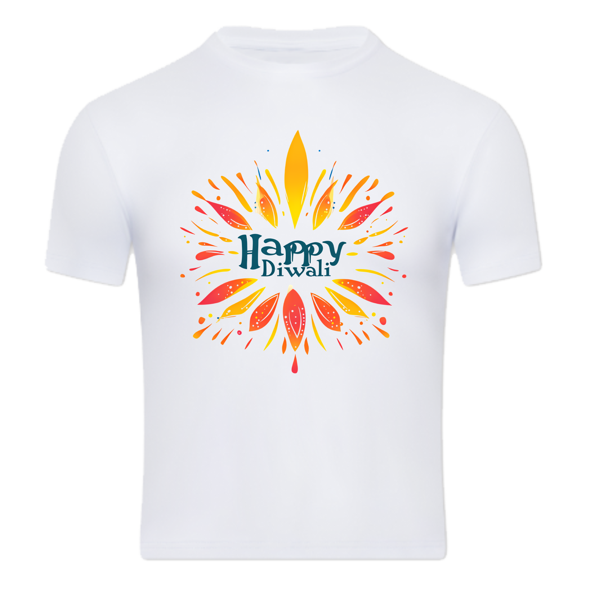 "Happy Diwali"T-Shirt | Festive Diya, Light, and Prosperity Tee (Cotton/Poly Blend)
